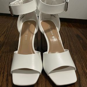 White Ankle Strap High Heels